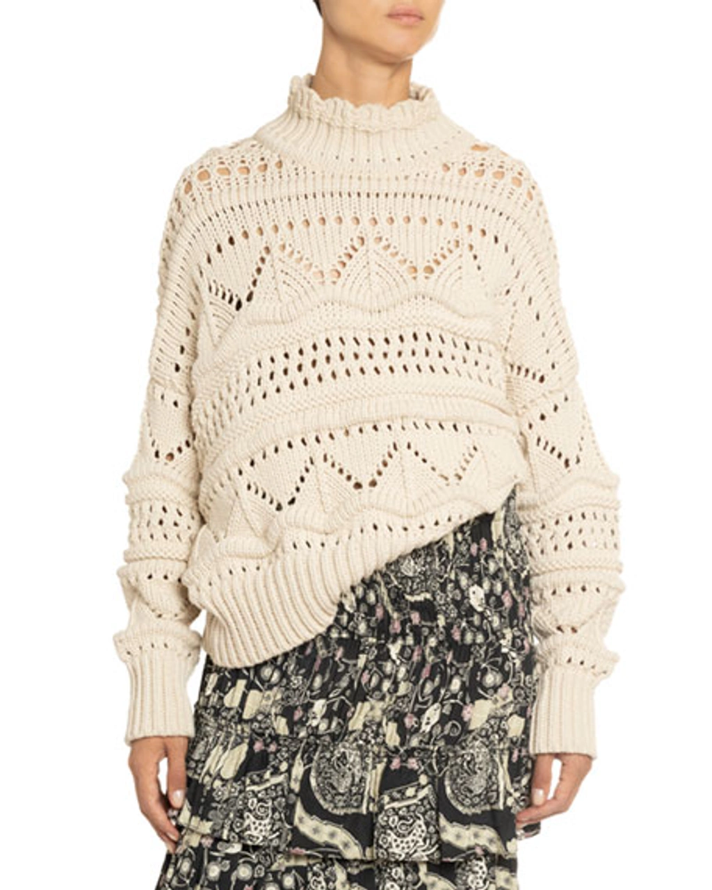 Isabel Marant Étoile Naka High-neck Cable-knit Sweater In Isabel Marant Étoile Naka High-neck Cable-knit Sweater In