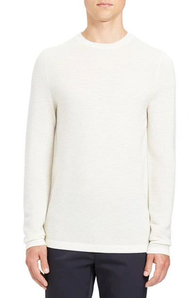Theory Grego Slim Fit Crewneck Wool Sweater In Off White
