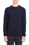 Theory Grego Slim Fit Crewneck Wool Sweater In Eclipse