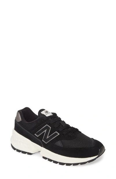 New Balance 574 Sport Sneaker In Black/ Sea Salt