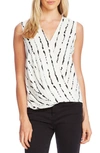 VINCE CAMUTO STRIPE IMPRESSIONS FAUX WRAP TOP,9169103