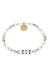 Little Words Project Love Beaded Stretch Bracelet In Arrow White