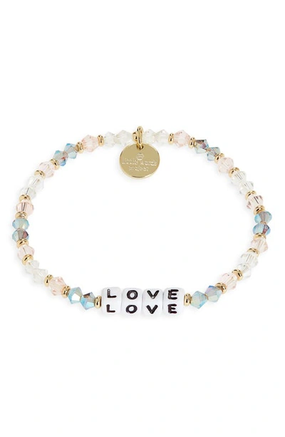 Little Words Project Love Beaded Stretch Bracelet In Arrow White