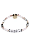 Little Words Project Badass Beaded Stretch Bracelet In Pink/ White