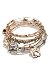 ALEX AND ANI PAWS & REFLECT SET OF 3 EXPANDABLE WIRE BANGLES,A19SETPAWTTRAR