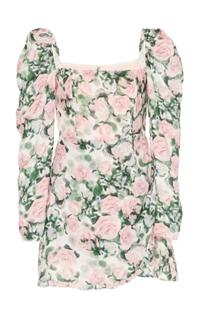 Atoir Contessa Wrap-effect Floral-print Sateen Mini Dress