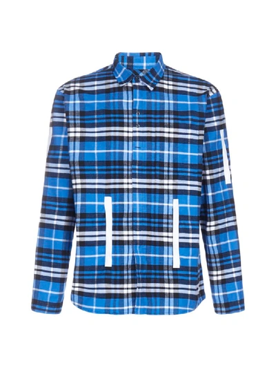 Craig Green Grosgrain-trimmed Checked Cotton-flannel Shirt In Blue