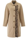 BURBERRY RAINCOAT WITH LEOPARD PRINT LINING,11148973