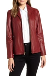 Cole Haan Lambskin Leather Jacket In Ruby Red