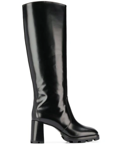 Prada Knee-length Boots In F0002 Nero