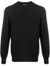 Theory Long Sleeve Knitted Jumper In Black