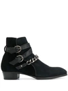 LIDFORT CHAIN-EMBELLISHED ANKLE BOOTS