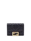 Fendi Monogram Pattern Wallet In Black