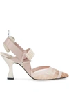 Fendi Colibrì Ff Motif Slingback Pumps In Pink