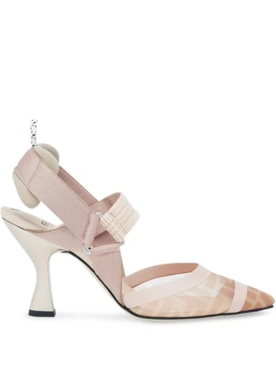 Fendi Colibrì Ff Motif Slingback Pumps In Pink