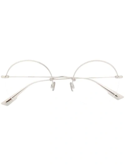 Dior Round Frame Glasses In White