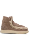 Mou Eskimo Sneakers Ankle Boots In Camel Color In Grey