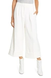 Tibi Anson Stretch Cuffed Tuxedo Pants In Ivory