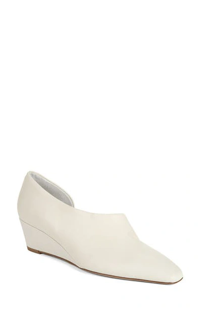 Vince Barolo Asymmetric Napa Wedge Loafers In Off White Leather