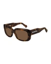 BALENCIAGA SQUARE ACETATE LOGO SUNGLASSES,PROD226120061