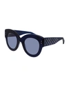 ALAÏA ROUND STUDDED ACETATE SUNGLASSES,PROD226120363