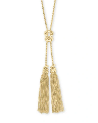 Kendra Scott Presleigh Double Tassel Pendant Necklace, 30 In Gold