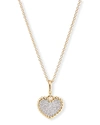 DAVID YURMAN CABLE COLLECTIBLES PAVE PLATE HEART CHARM NECKLACE IN 18K YELLOW GOLD,PROD227160045