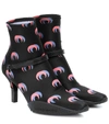 Marine Serre Crescent Moon-print Stretch-jersey Ankle Boots In Black