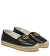 GUCCI Marmont绗缝皮革草编鞋,P00433793