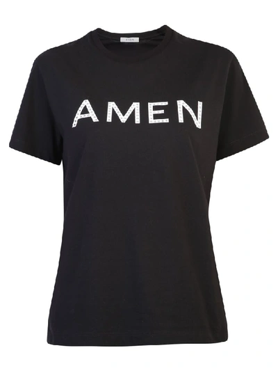Amen Branded T-shirt In Black