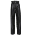 FENDI HIGH-RISE LEATHER STRAIGHT PANTS,P00435847