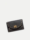 Coach Complimentary Turnlock Card Case With Rivets - Women's In Brass/black Multi