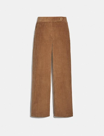 Coach Corduroy Trousers In Brown - Size 06 In Peanut