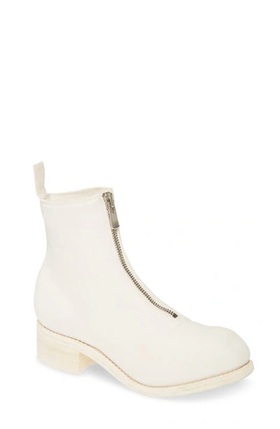 Guidi Front Zip Boot In White