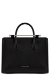 Strathberry Midi Leather Tote - Black In Black