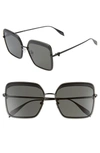 ALEXANDER MCQUEEN 62MM OVERSIZE SQUARE SUNGLASSES,AM0222SK001