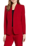 Anne Klein Collarless Open-front Blazer In Titian Red