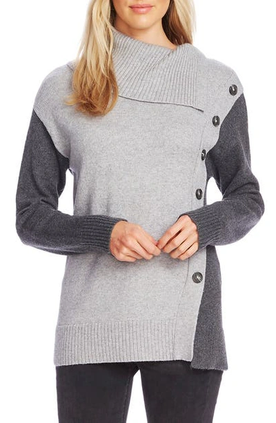 Vince Camuto Asymmetrical Sweater In Medium Heather Grey