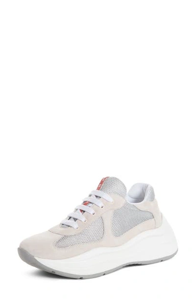 Prada Lace-up Trainer Sneaker In Grey