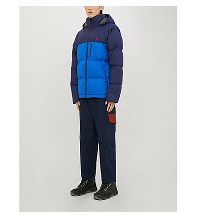 Polo Ralph Lauren Padded Shell-down Jacket In Cruise Navy/ Blue Saturn