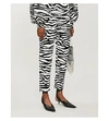 ATTICO Zebra-print high-rise cotton-twill trousers