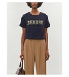 SANDRO LOGO-EMBROIDERED COTTON-JERSEY T-SHIRT