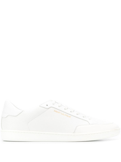 Saint Laurent Court Classic Sl/10 Perforated Sneakers In White