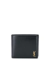 Saint Laurent Logo Plaque Wallet In Black