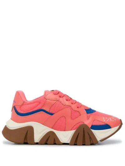 Versace Squalo Trainers In Orange Polyester In Pink