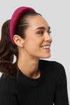 NA-KD PUFF VELVET HAIRBAND - RED