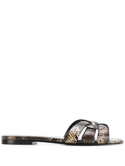 SAINT LAURENT TRIBUTE FLAT SANDALS 