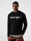 Burberry Men's Why Me Graphic Cashmere Sweater In Black
