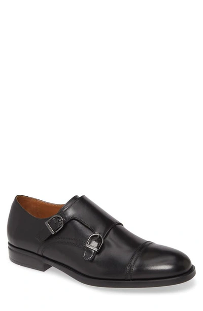 Bruno Magli Men's Anzio Brogue Leather Double-monk Loafers In Black