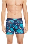 Saxx 'vibe' Stretch Boxer Briefs In Navy Treasure Map